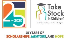 Take Stock in Children Scholarship, 25 years of scholarship., mentors and hope. #TakeStockTurns25